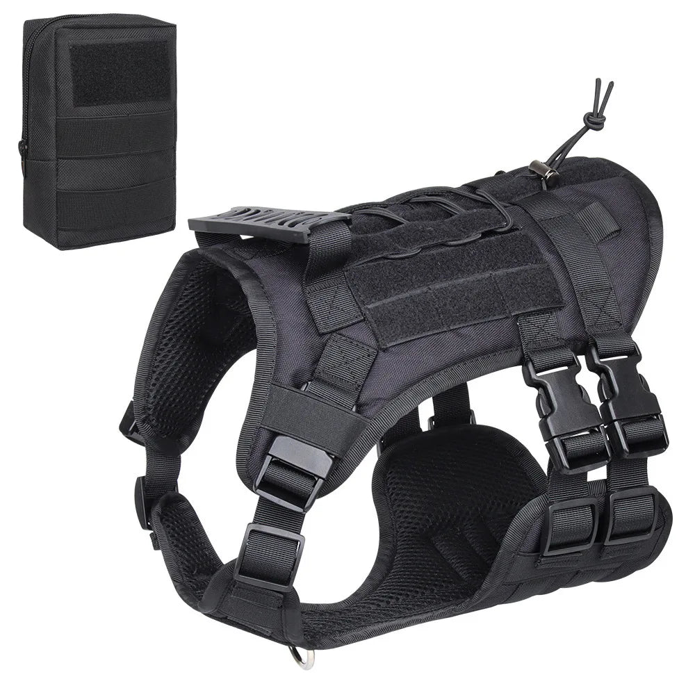 Tactical Dog Harness with Handle and Leash Military Dog Walking Accessory for Rottweiler Medium Large Dog Puppy Harness