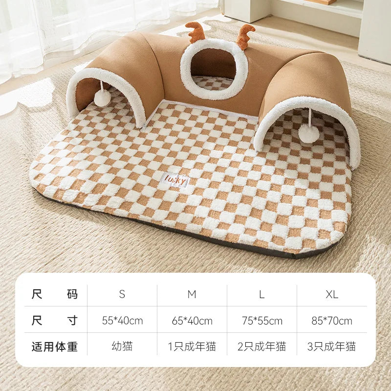 Big Dog Kennel Warm Winter Dog House Mat Detachable Washable Dogs Bed Nest Deep Sleep Tent for Medium Large Dogs House Supplies