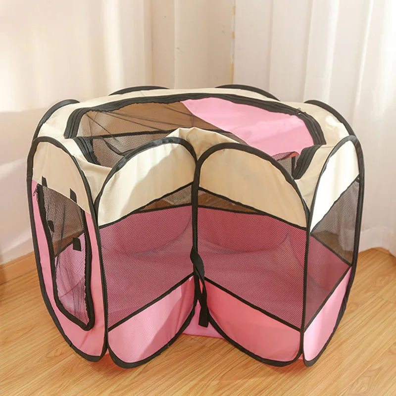 Foldable cats, dog kennels, cats, dogs, delivery rooms, pets, octagonal cages, breathable fences, tents, claw-resistant