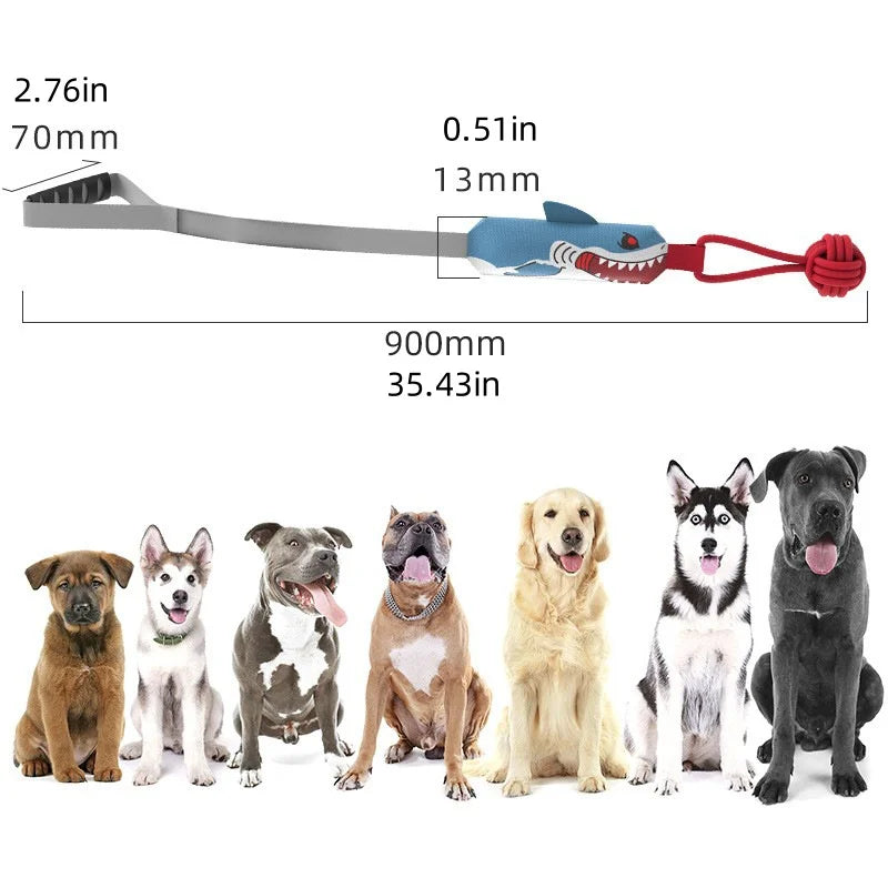 Interactive dog tug of war toy, tug of war toy ball knot, dog toy with knot ball, squeaking dog rope toy for training, suitable