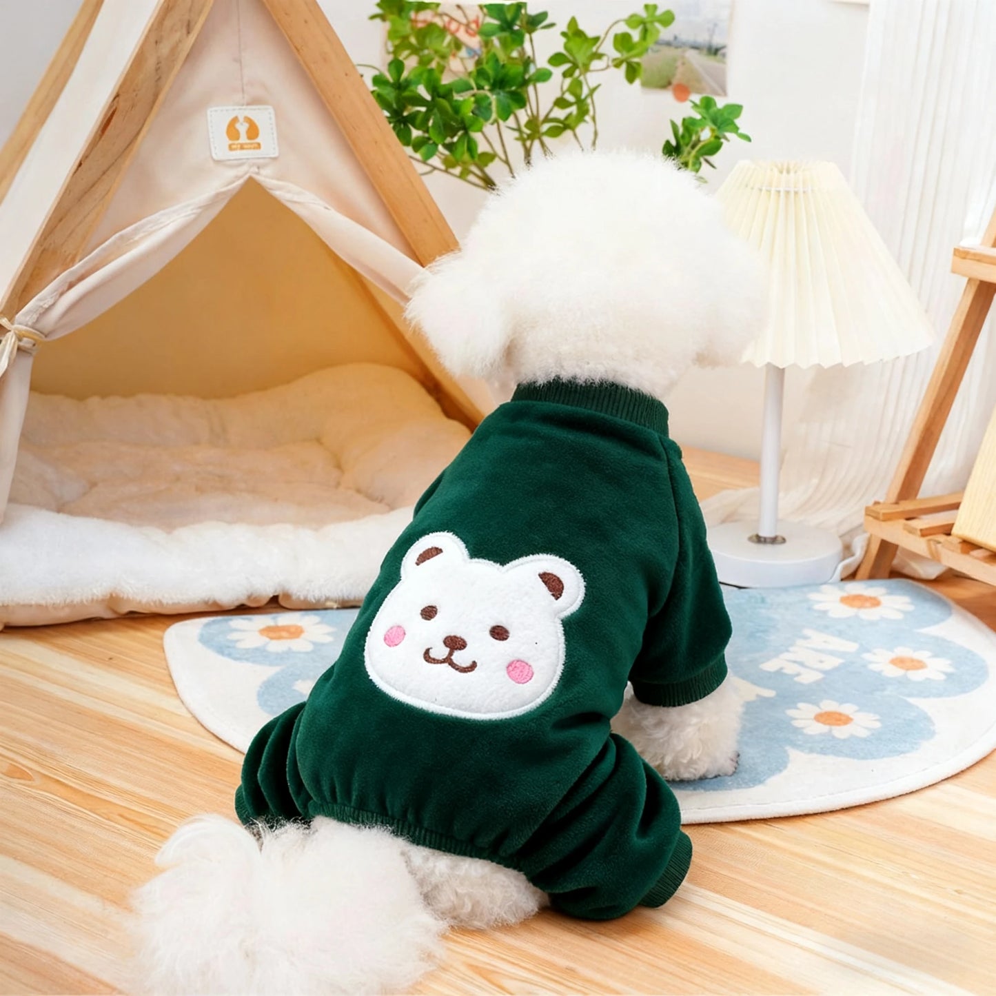 Autumn Winter Pet Dog Soft Fleece Clothes Warm Jumpsuit Coat for Small Medium Large Dog Cat Puppy Jacket Sweater with Leash Ring