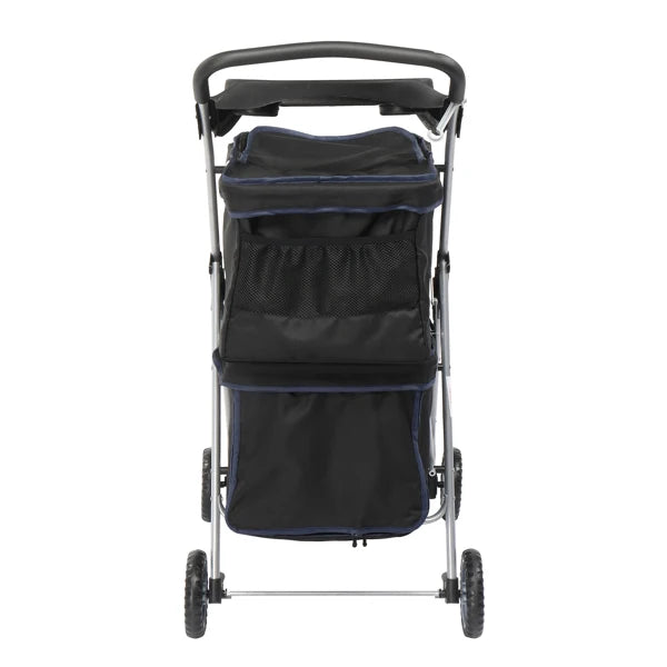 Pet Stroller for 2 Dogs/Cats, Double 4-Wheel Carrier Jogger for Small-Medium Pets, Waterproof Folding Crate with Soft Pad.