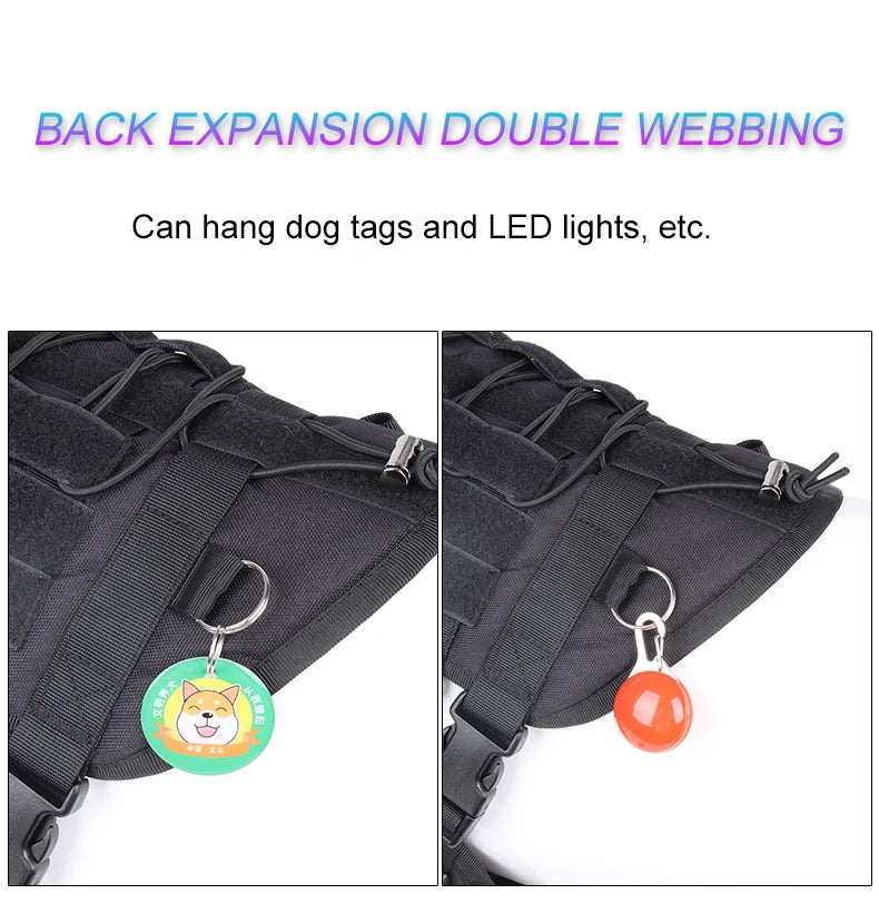 Tactical Dog Harness with Handle and Leash Military Dog Walking Accessory for Rottweiler Medium Large Dog Puppy Harness