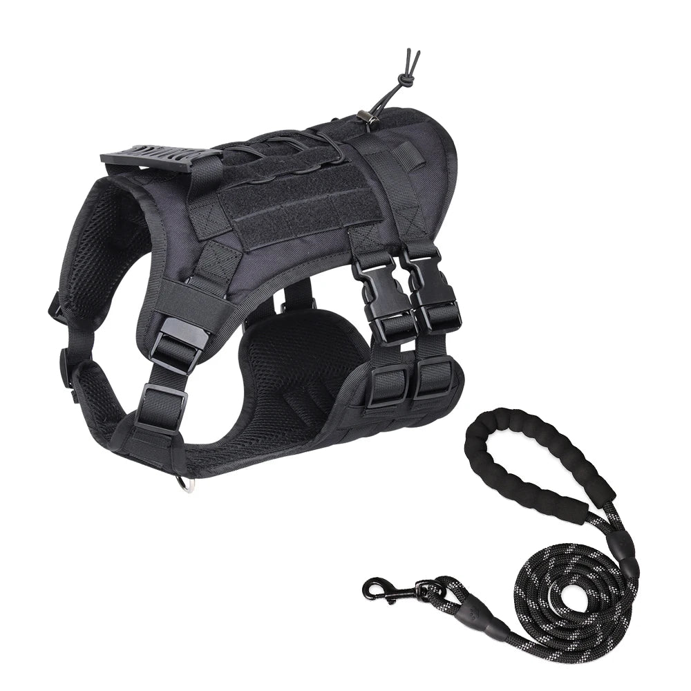 Tactical Dog Harness with Handle and Leash Military Dog Walking Accessory for Rottweiler Medium Large Dog Puppy Harness