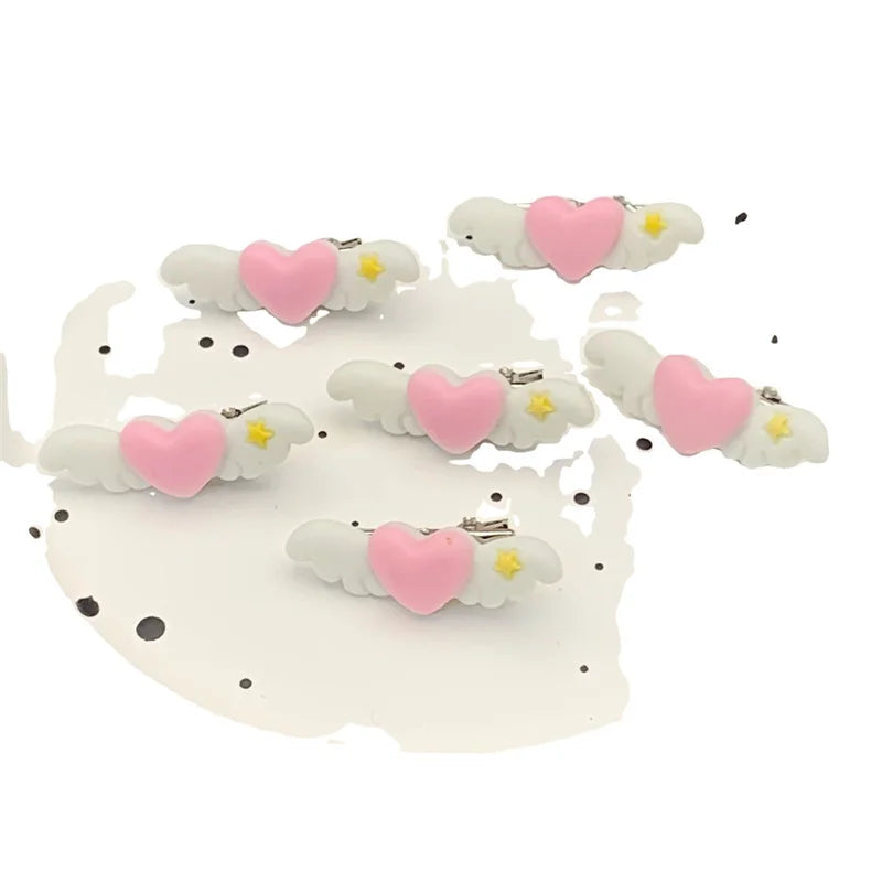 Cartoon Pet Lovely Heart Wings Hairpins Pet Dog Bows Hair Clips for Puppy Dogs Cat Yorkie Teddy Pet Hair Decor Pet Supplies