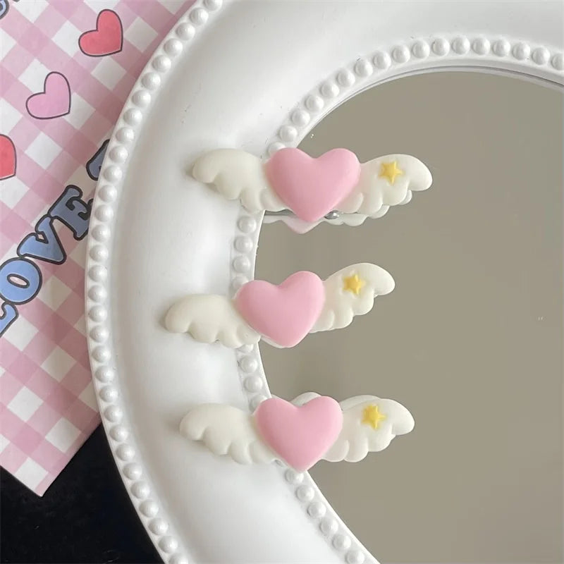 Cartoon Pet Lovely Heart Wings Hairpins Pet Dog Bows Hair Clips for Puppy Dogs Cat Yorkie Teddy Pet Hair Decor Pet Supplies