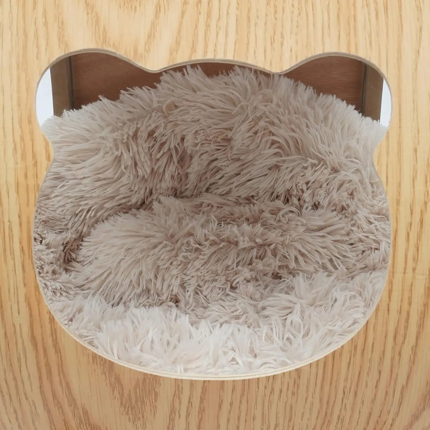 Luxury Cat Pod Bed, Wooden Frame with Clear Acrylic Dome & 3.9" Thick Cushion, Supports 18.7lb Pets (Ventilation Holes)