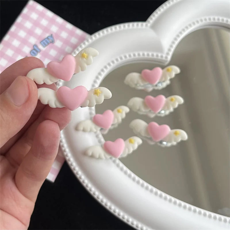 Cartoon Pet Lovely Heart Wings Hairpins Pet Dog Bows Hair Clips for Puppy Dogs Cat Yorkie Teddy Pet Hair Decor Pet Supplies