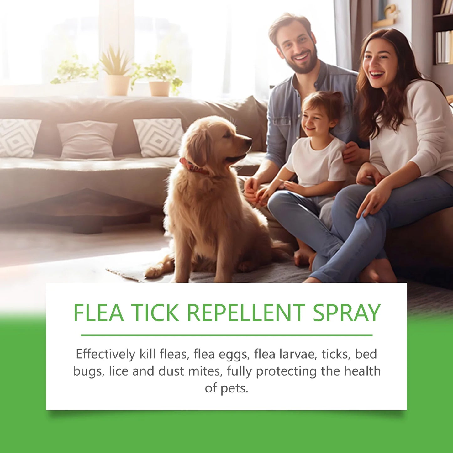 YEGBONG 50ml Pet Flea Mite Defense Spray Hypoallergenic Gentle Coat Care for Dogs and Cats with Non Toxic Plant Based Formula