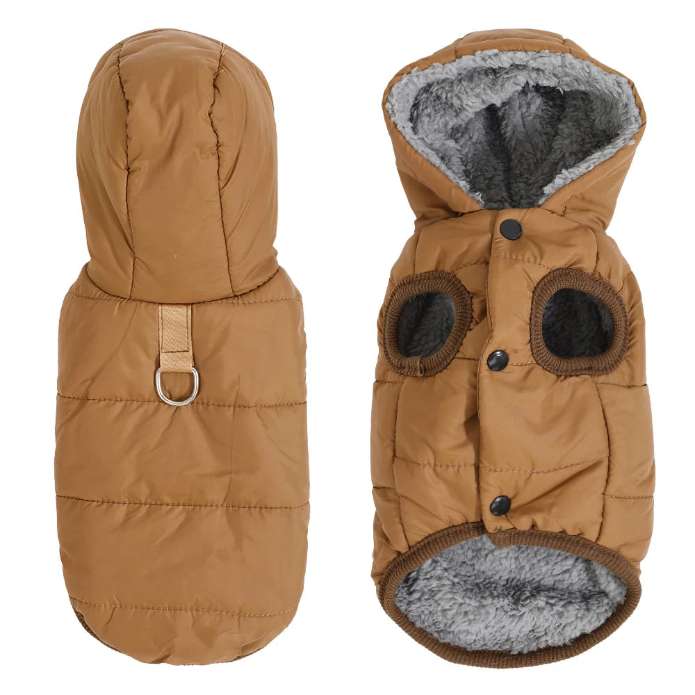 Waterproof Pet Cat Hoodie Jacket For Small Medium Cats Winter Warm Fleece Kitten Costume with D-ring Sphynx Coat Pug Clothes