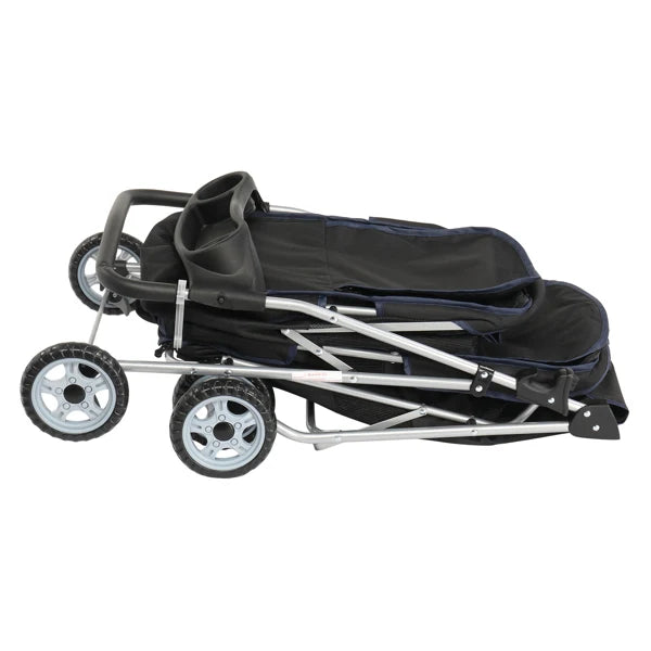Pet Stroller for 2 Dogs/Cats, Double 4-Wheel Carrier Jogger for Small-Medium Pets, Waterproof Folding Crate with Soft Pad.