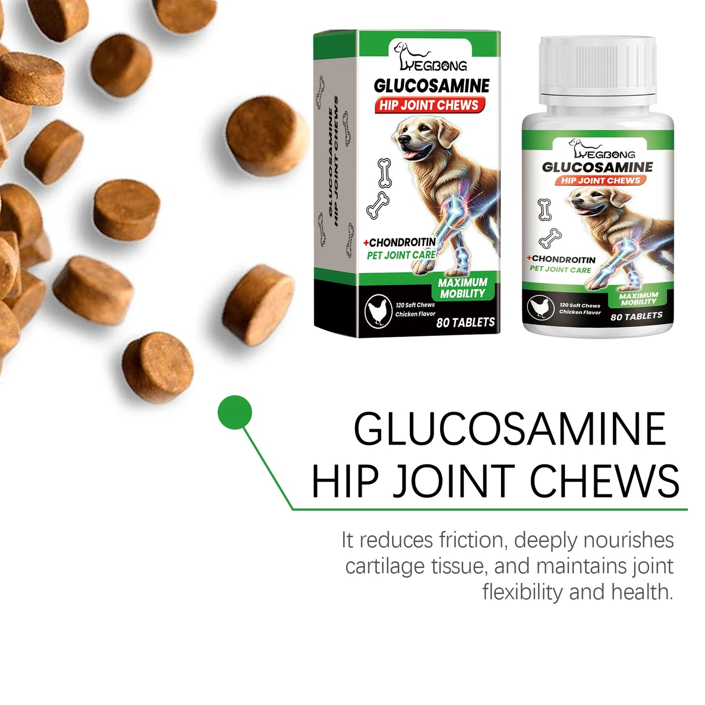 Pet Joint Chews Effectively Alleviating Joint Discomfort Enhance Vitality Deeply Nourish Cartilage Tissue Dog Joint Care Tablets