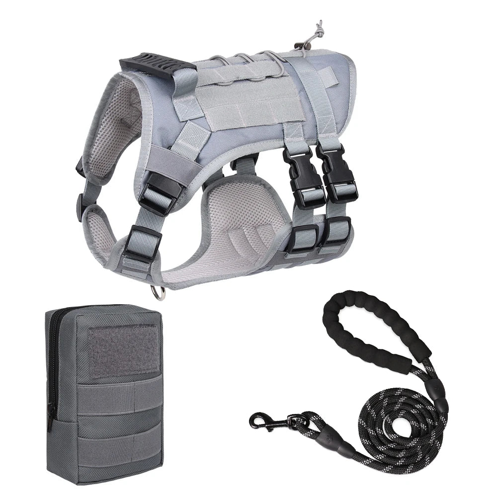 Tactical Dog Harness with Handle and Leash Military Dog Walking Accessory for Rottweiler Medium Large Dog Puppy Harness