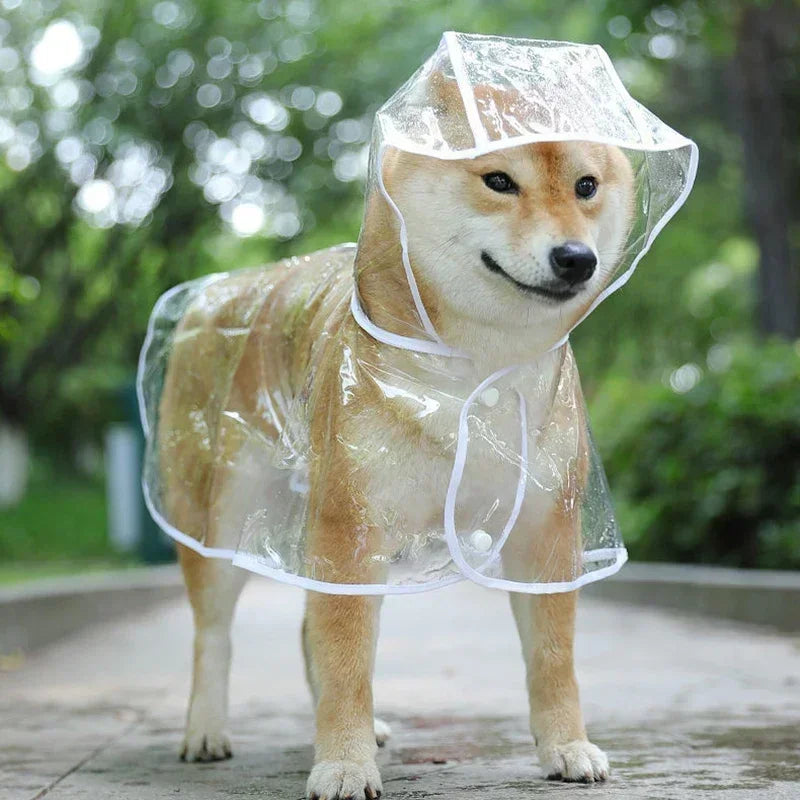 Waterproof Hooded Raincoat for Small Dogs - Soft PVC Puppy Poncho, Transparent & Stylish Pet Jacket