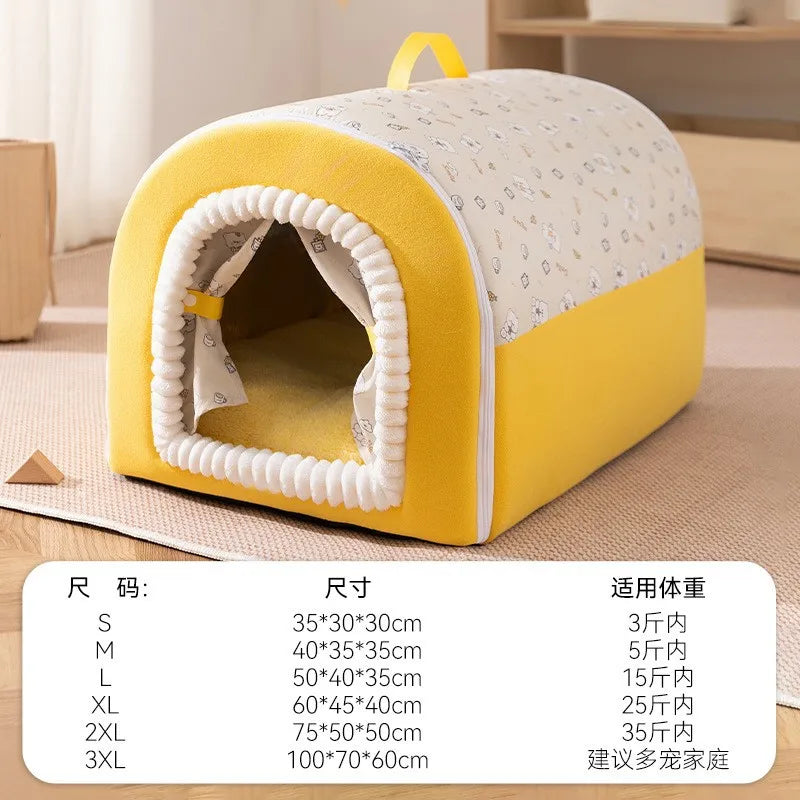 Big Dog Kennel Warm Winter Dog House Mat Detachable Washable Dogs Bed Nest Deep Sleep Tent for Medium Large Dogs House Supplies