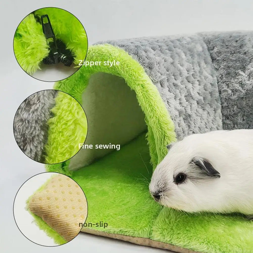Warm Guinea Pig Hideout Tunnel Bed, Soft Removable Guinea Pig Tunnels And Tubes for Cage, Guinea Pig Hides Fleece For Rat, Sturd