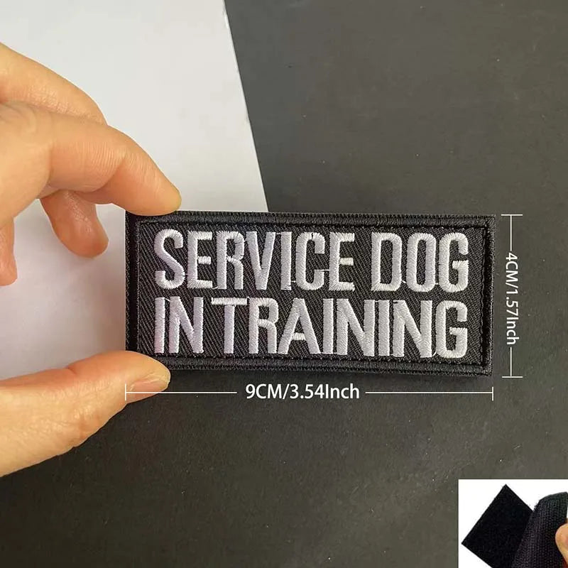Service Therapy Dog In Training Emotional Support Fabric Stickers Embroidered Hook Loop Patch,Tactical Morale Badges for Vest