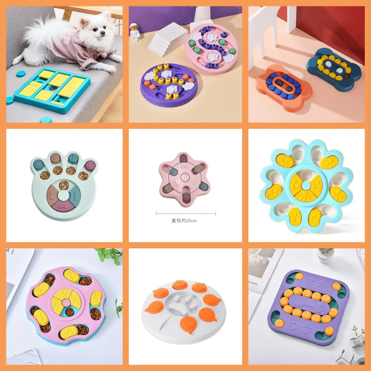 Dog Puzzle Toys Slow Feeder Interactive Increase IQ Food Dispenser Non-Slip Slowly Eating Bowl Cat Dogs Food Games