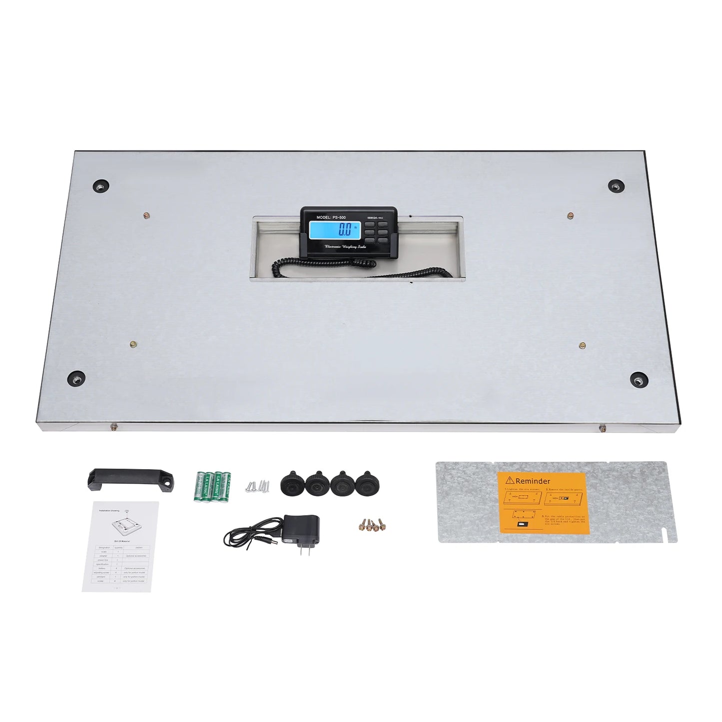 1100lb Digital Animal Scale - Stainless Steel Platform, LCD Display, Multi-Unit & Battery/AC Power for Pets/Livestock/Farms