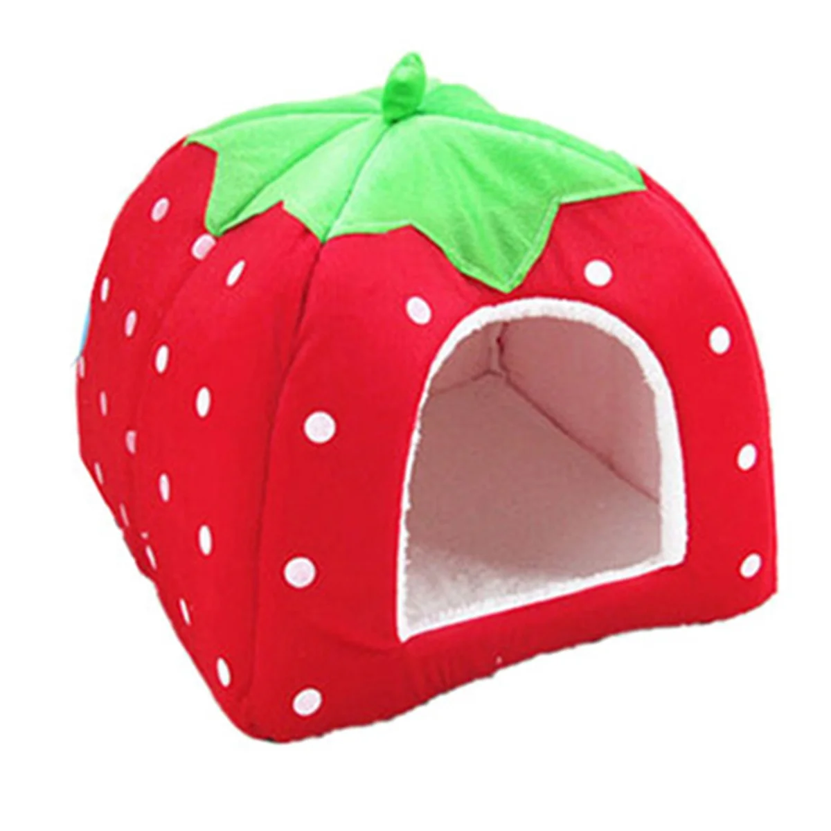 A96K-Dog Kennel Dog Fashion Mat Basket Soft Strawberry Pet Dog Cat House Pet Tent Dog House Small Dog Kitten Bed Cat House