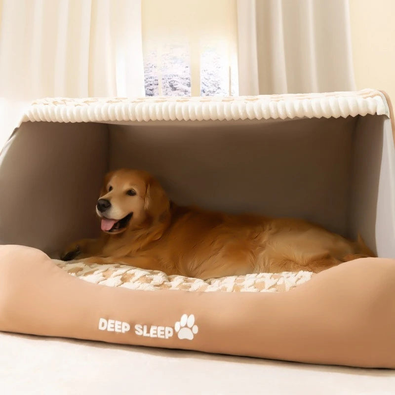 Big Dog Kennel Warm Winter Dog House Mat Detachable Washable Dogs Bed Nest Deep Sleep Tent for Medium Large Dogs House Supplies