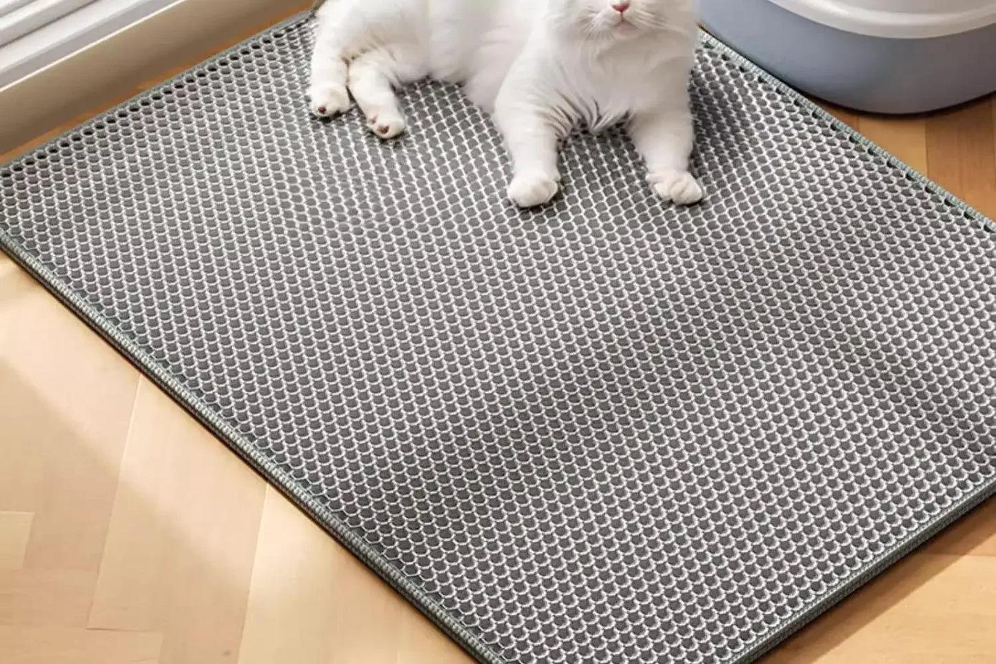 Premium Large Cat Litter Mat 90x60CM Waterproof Double Layer Litter Trapper Non-Slip Washable Pet Toilet Pad Sand Control