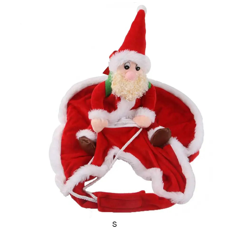 Christmas Pet Clothes Themed Party Festival Holiday Atmospheres Xmas Costume Riding Santa Claus Personalized Prop  S
